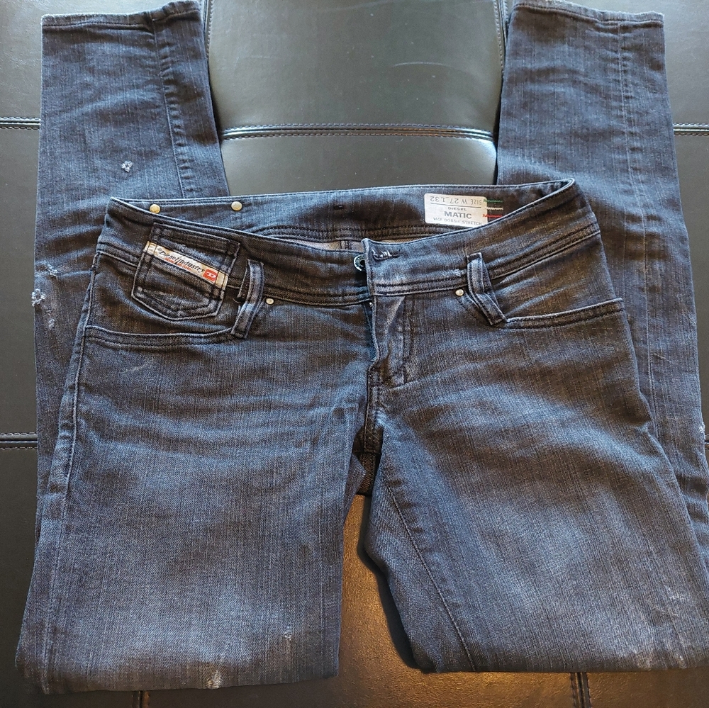 Diesel Matic distressed skinny low rise stretch jeans size 27x32